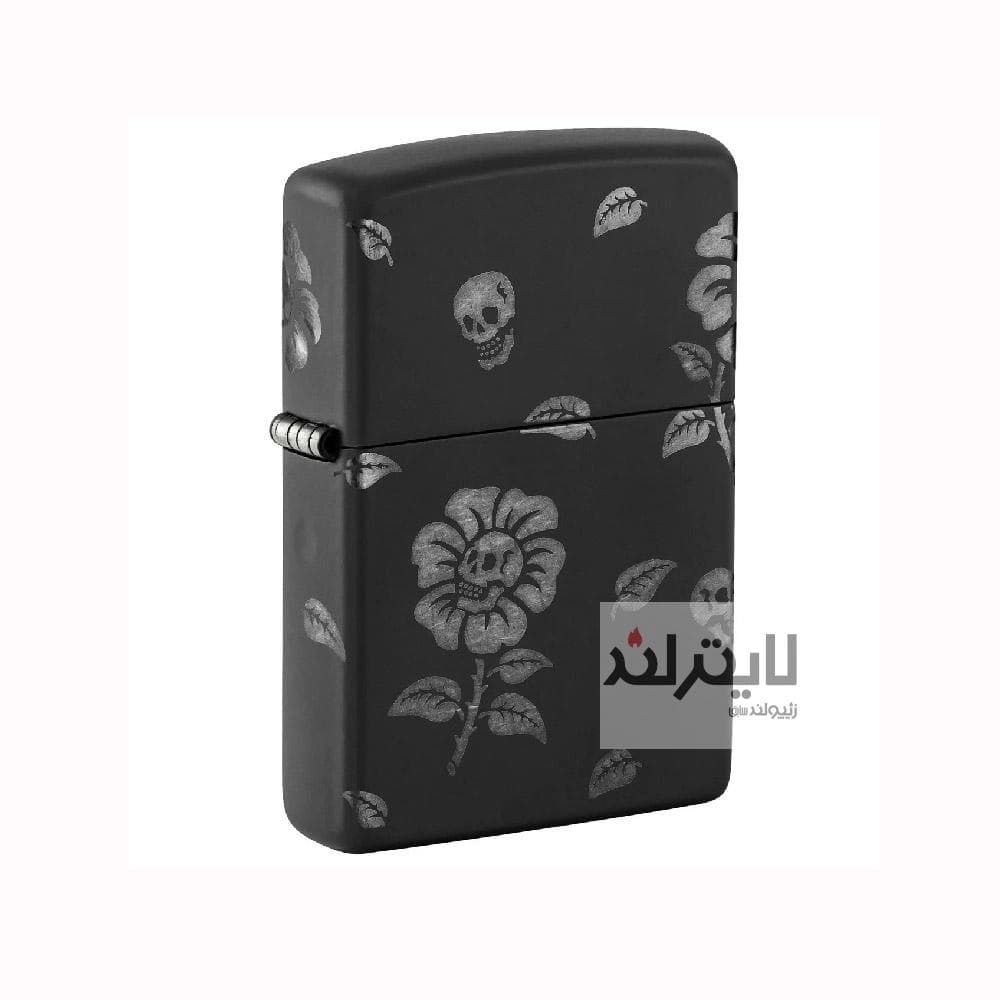 فندک زیپو مشکی مات مدل Flower Skulls درجه کد 48931 — تصویر ۱۰