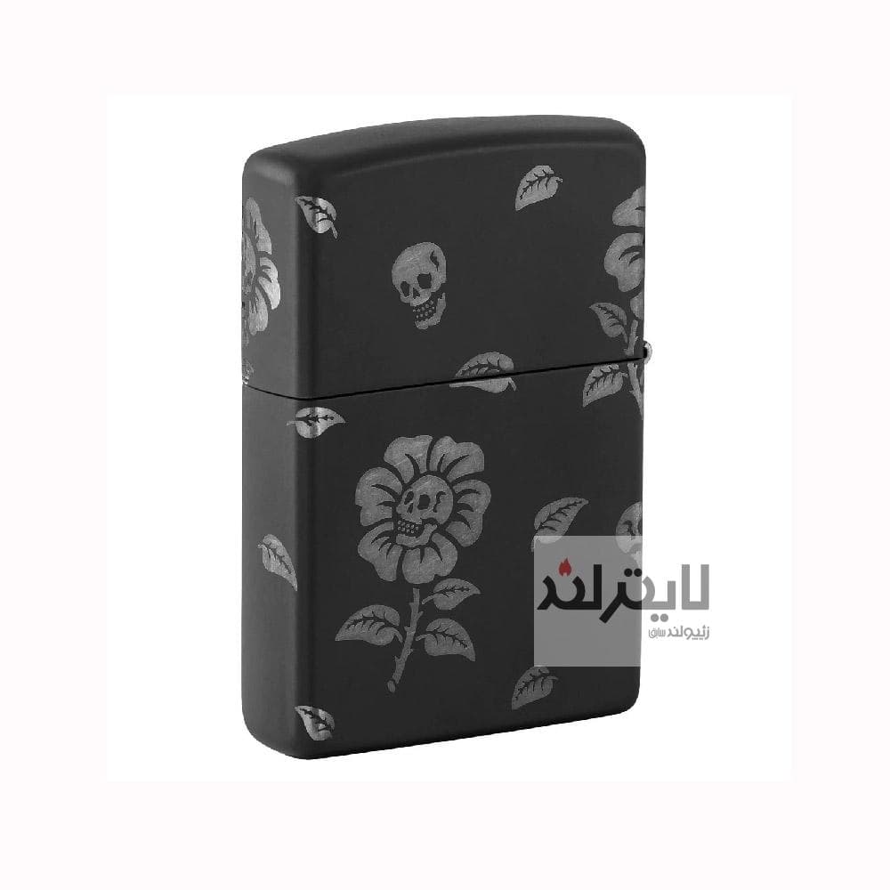 فندک زیپو مشکی مات مدل Flower Skulls درجه کد 48931 — تصویر ۱۱