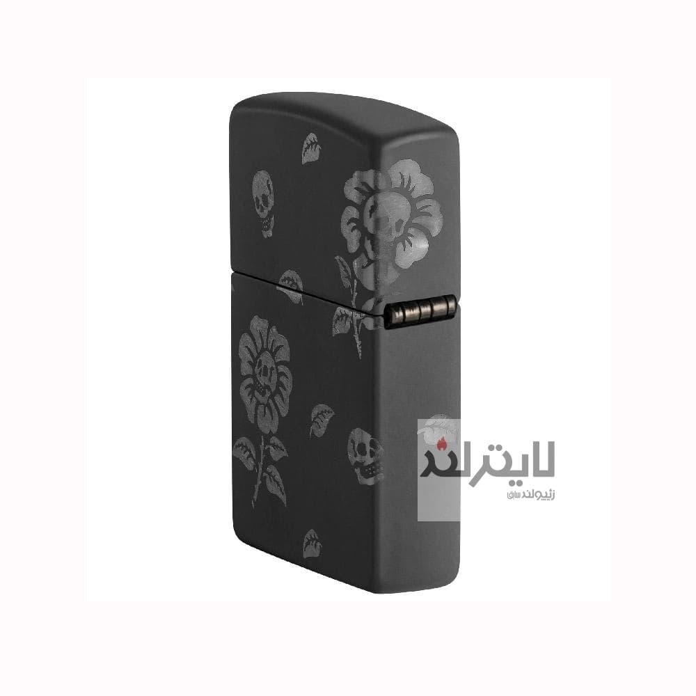 فندک زیپو مشکی مات مدل Flower Skulls درجه کد 48931 — تصویر ۶
