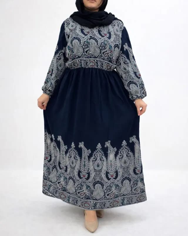 پیراهن سایزبزرگ اندونزی ترمه 7363 — تصویر ۵