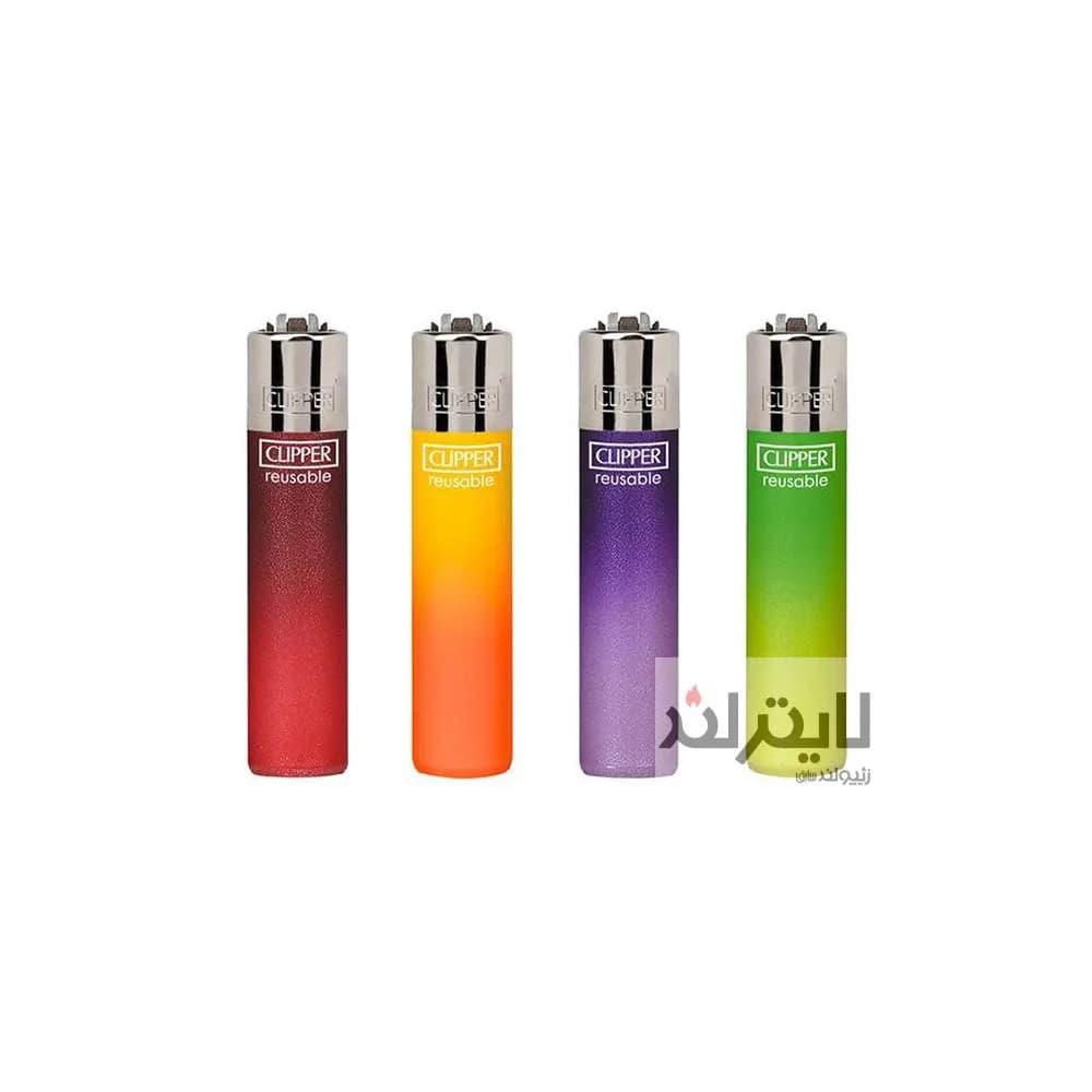 فندک گازی کلیپر مدل Metallic Gradient ست 4 عددی