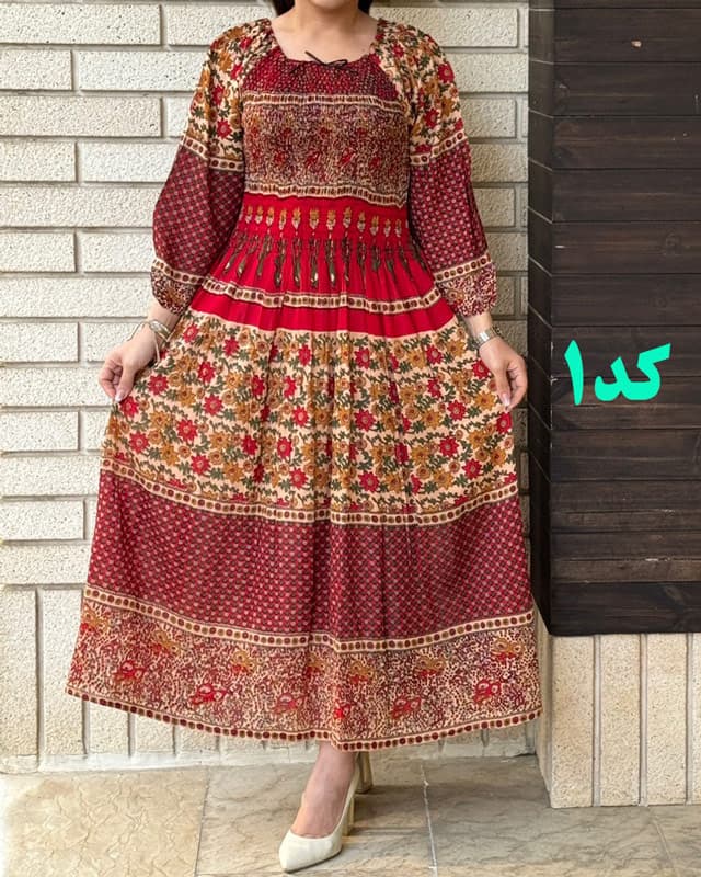 پیراهن بلند کریشه هندی 6121 — تصویر ۹