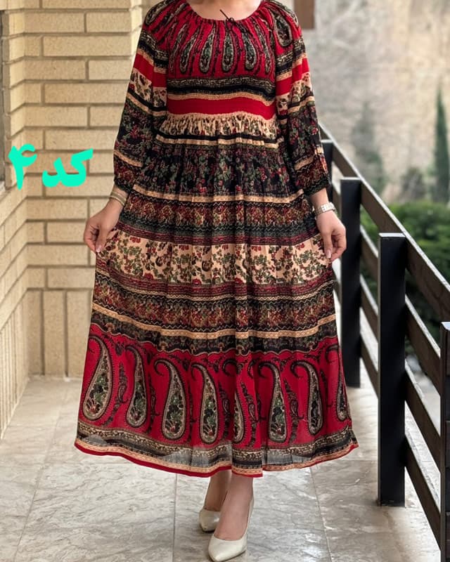 پیراهن بلند کریشه هندی 6121 — تصویر ۱۲