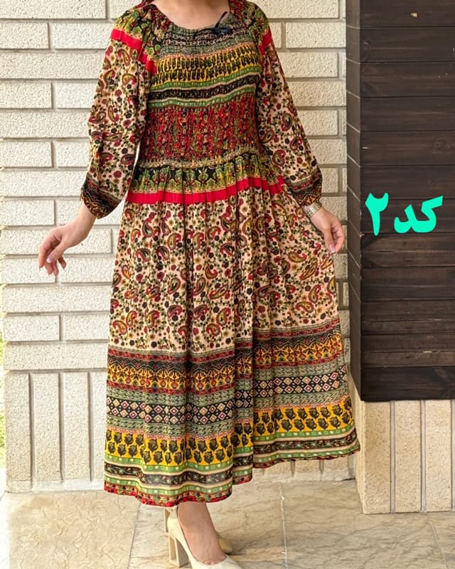 پیراهن بلند کریشه هندی 6121 — تصویر ۲