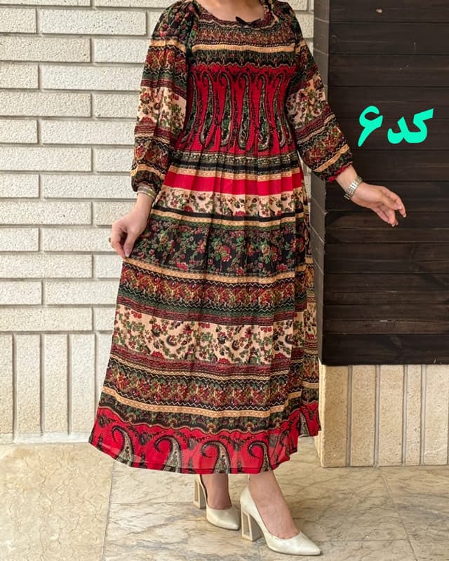پیراهن بلند کریشه هندی 6121 — تصویر ۶
