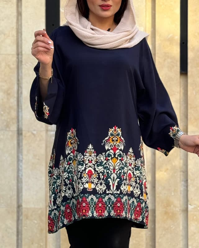 تونیک پلاس سایز گلدونه طرح اندونزی 1164 — تصویر ۱۱