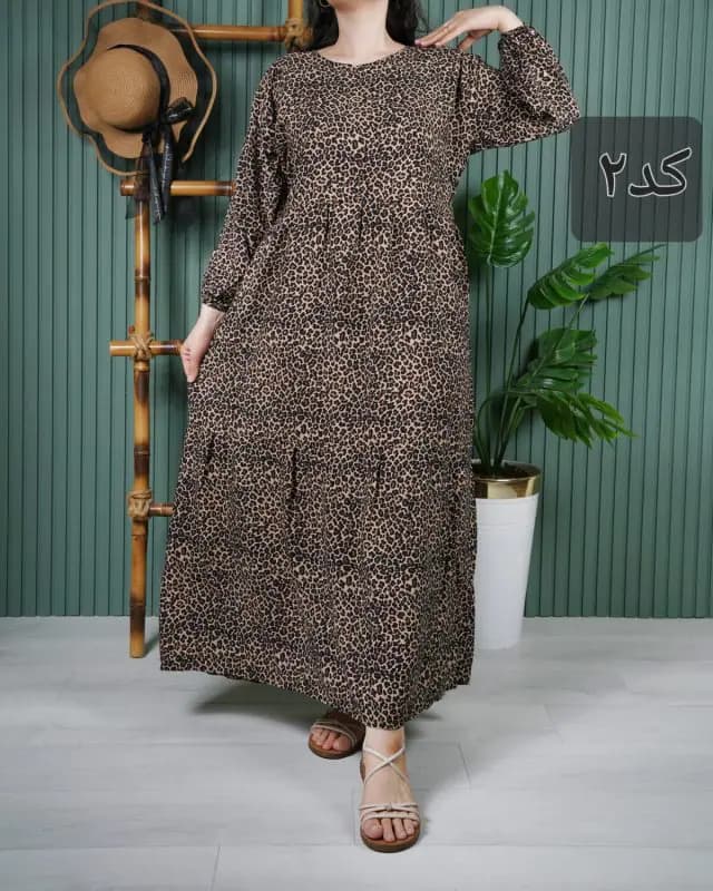 پیراهن نخی طرح آیدا خارجی U7597 — تصویر ۵
