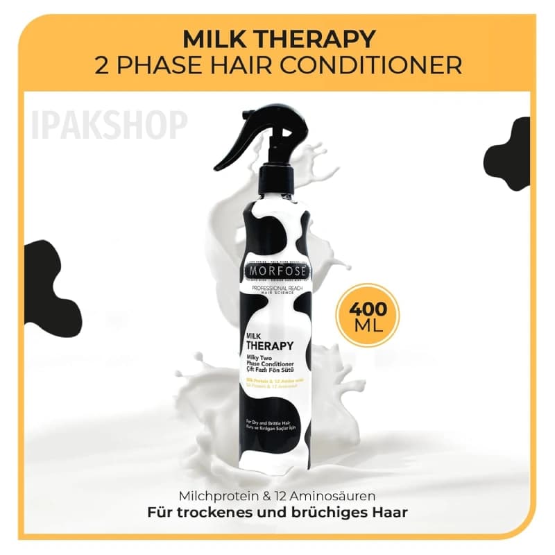 اسپری مو دوفاز مورفوس مدل شیر Milk Therapy حجم 400 میلی لیتر — تصویر ۶