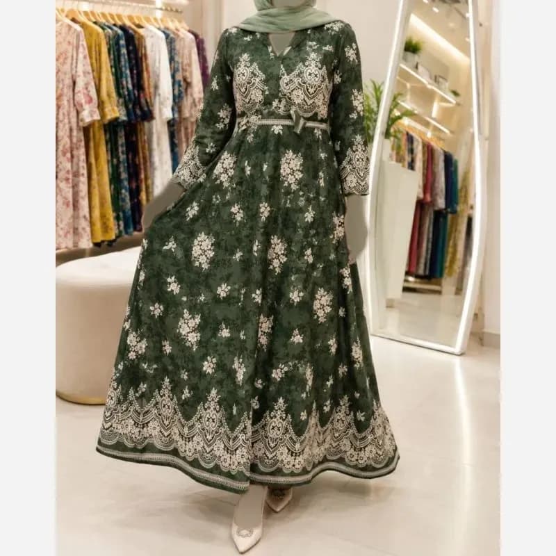 پیراهن کلوش طرح یاسمن R7567 — تصویر ۱۲