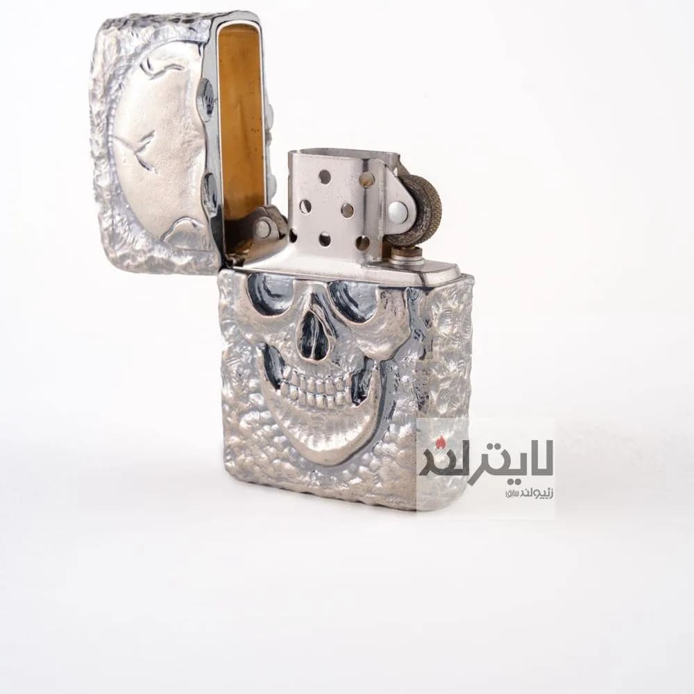فندک زیپو مدل Silver Jacket Skull — تصویر ۳