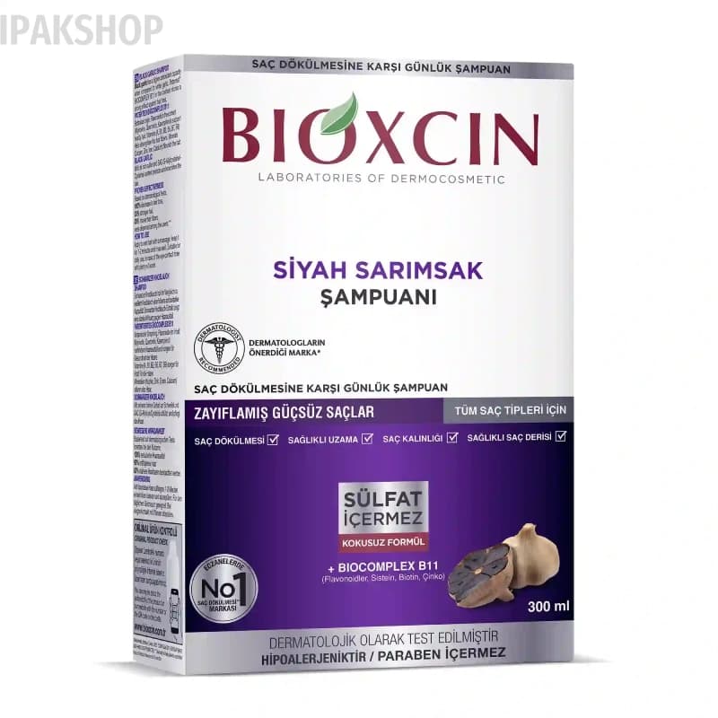 شامپو سیر سیاه بیوکسین Bioxcin ضدریزش مو 300 میل — تصویر ۵
