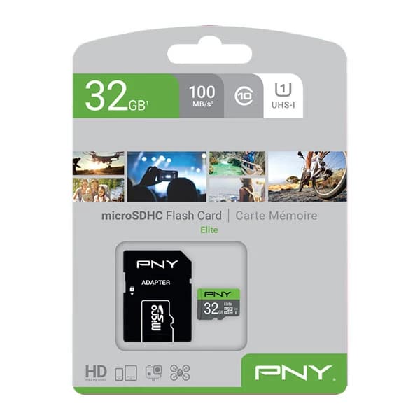 کارت حافظه microSDHC پی ان وای مدل Elite کلاس 10 استاندارد UHS-I U1 سرعت 100MBs ظرفیت 32 گیگابایت به همراه آداپتور SD — تصویر ۵