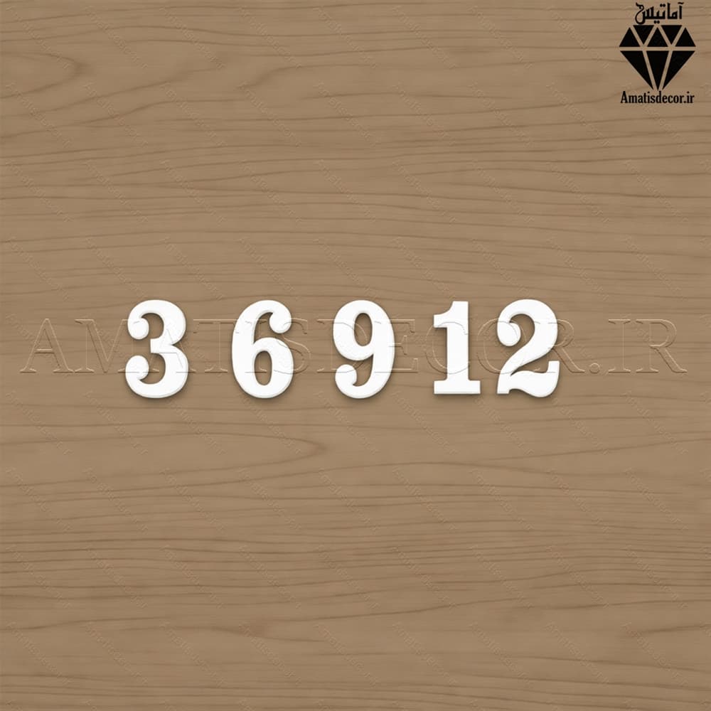 اعداد چوبی انگلیسی ساعت 4 عدد اصلی کد 208 — تصویر ۳