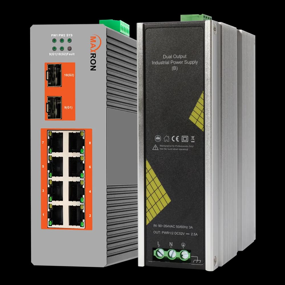 سوییچ شبکه صنعتی/ مدیریتی 8 پورت POE مکسرون مدل MSW-5208GPI-240I