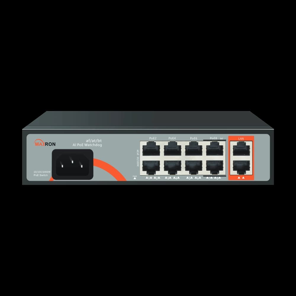 سوییچ شبکه 8 پورت POE مکسرون مدل MSW-3008GP-2GL-120I