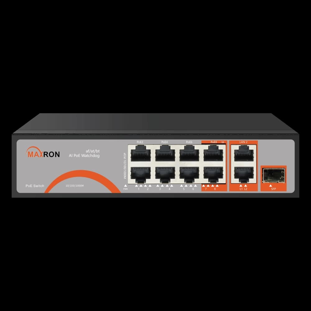 سوییچ شبکه 8 پورت POE مکسرون مدل MSW-3108GFP-2GL-120I — تصویر ۴
