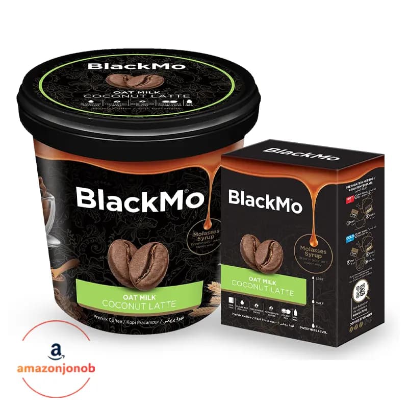 پودر قهوه لاته نارگیل با شیر جو دوسر بلکمو BlackMo Oat Milk Coconut Latte (مالزی)