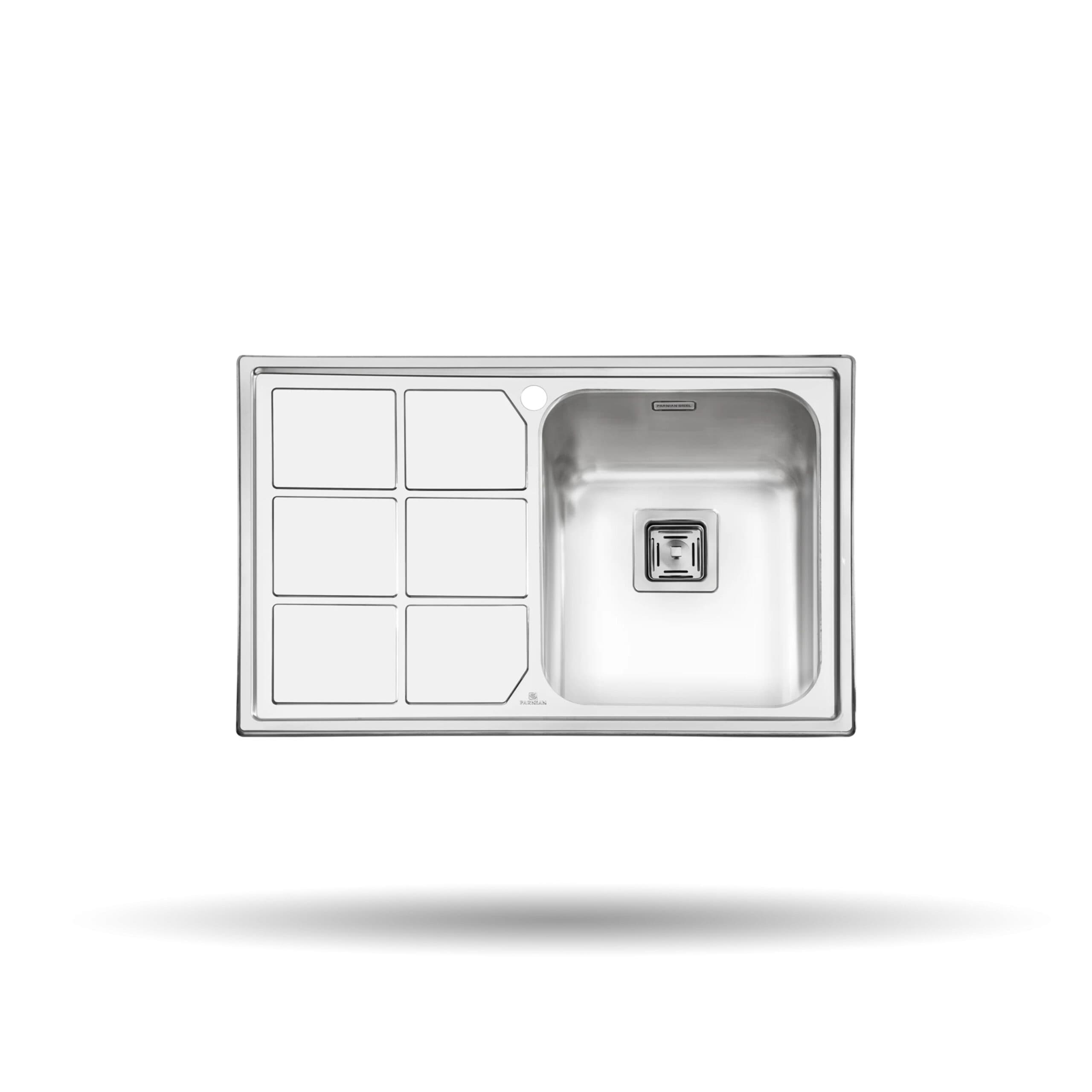 سینک پرنیان استیل 50*80 توکار کد PS1218 — تصویر ۲