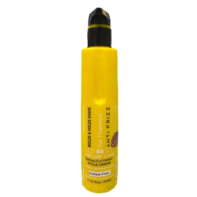 کرم مو فاقد سولفات نانو گلوبال بدون آبکشی زرد Anti-frizz — تصویر ۴