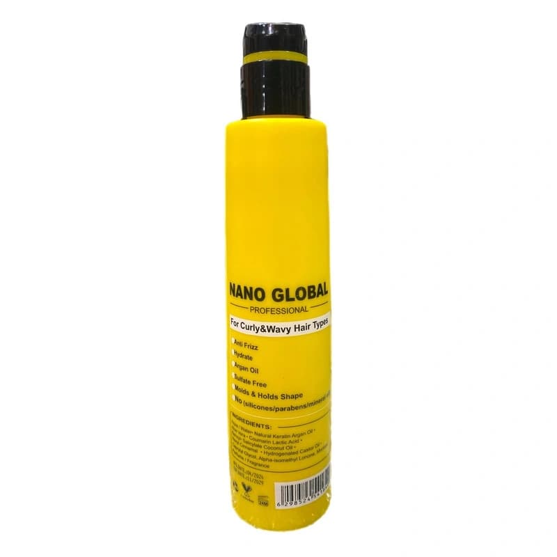 کرم مو فاقد سولفات نانو گلوبال بدون آبکشی زرد Anti-frizz — تصویر ۵