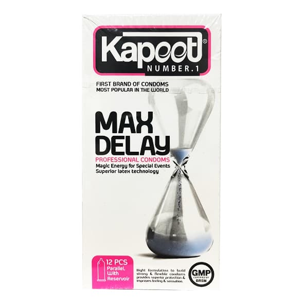 کاندوم کاپوت Max Delay بسته 12 عددی | تاخیری قوی + نازک + رایحه محرک