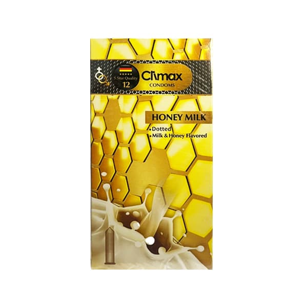 کاندوم کلایمکس Honey Milk | خاردار با اسانس شیر و عسل | 12 عددی