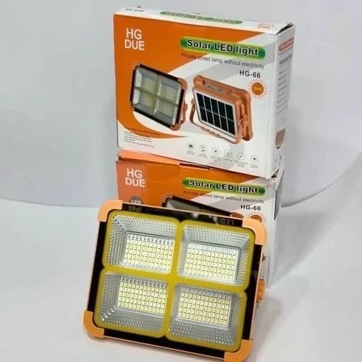 پروژکتور شارژی خورشیدی 300وات اصلی SOLAR LED LIGHT HG-66 — تصویر ۴