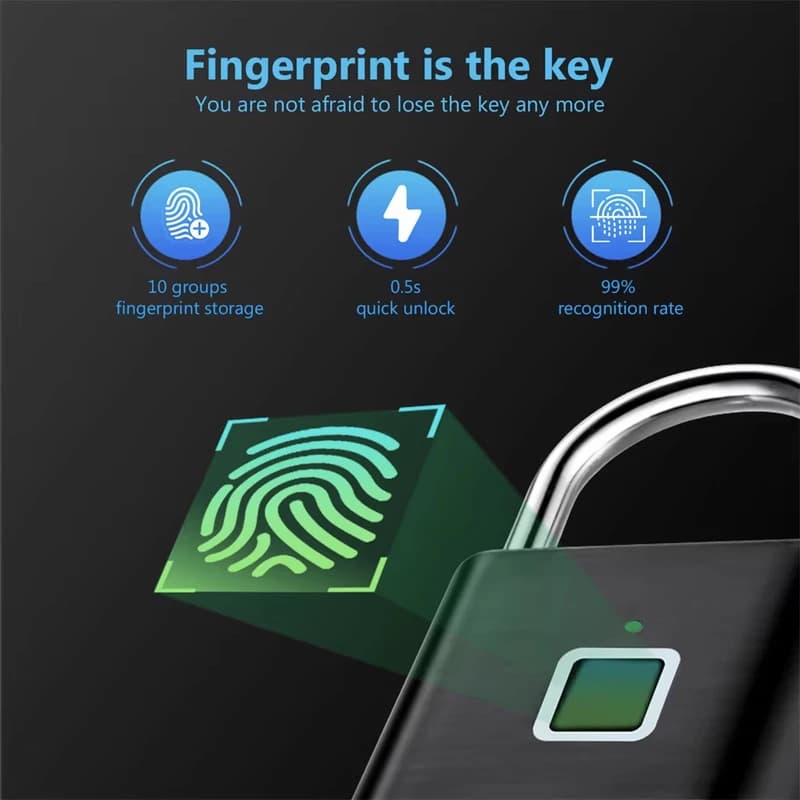 قفل اثر انگشتی مدل Padlock 0.2 WP — تصویر ۲