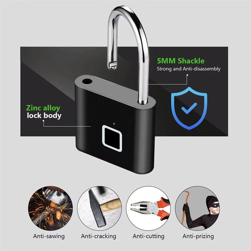 قفل اثر انگشتی مدل Padlock 0.2 WP — تصویر ۷