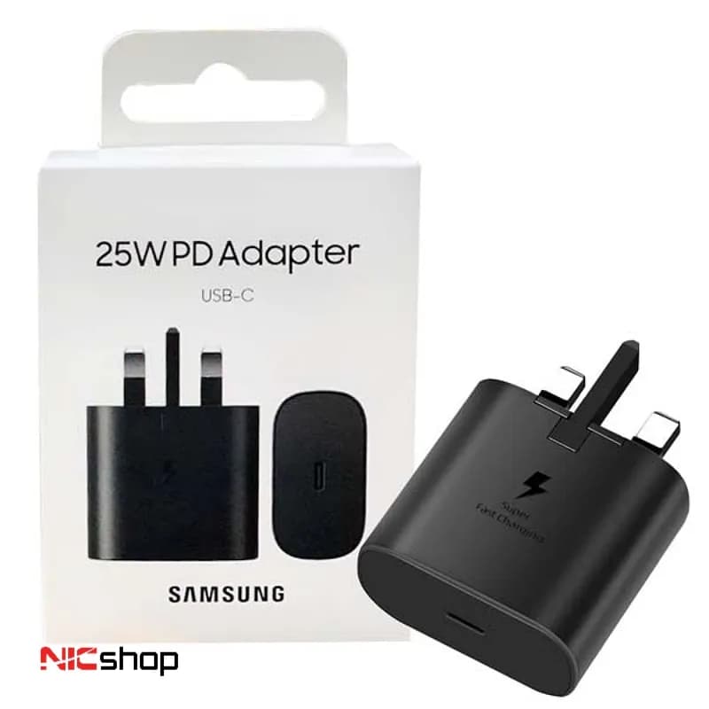 شارژر 25 وات سامسونگ مدل USB C مناسب گوشی آیفون 16 پرومکس برند KS