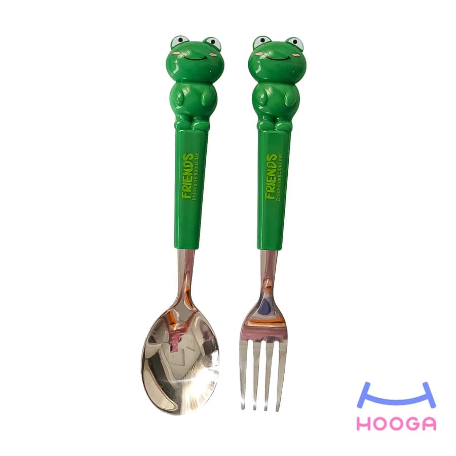 قاشق و چنگال طرح قورباغه
