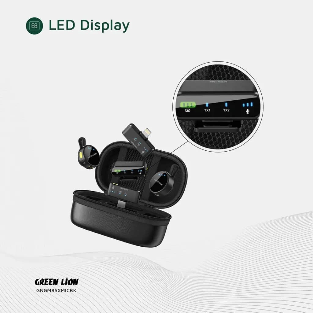 میکروفون بی‌سیم سه‌کاره Green Lion GM-85X – مشكی — تصویر ۹