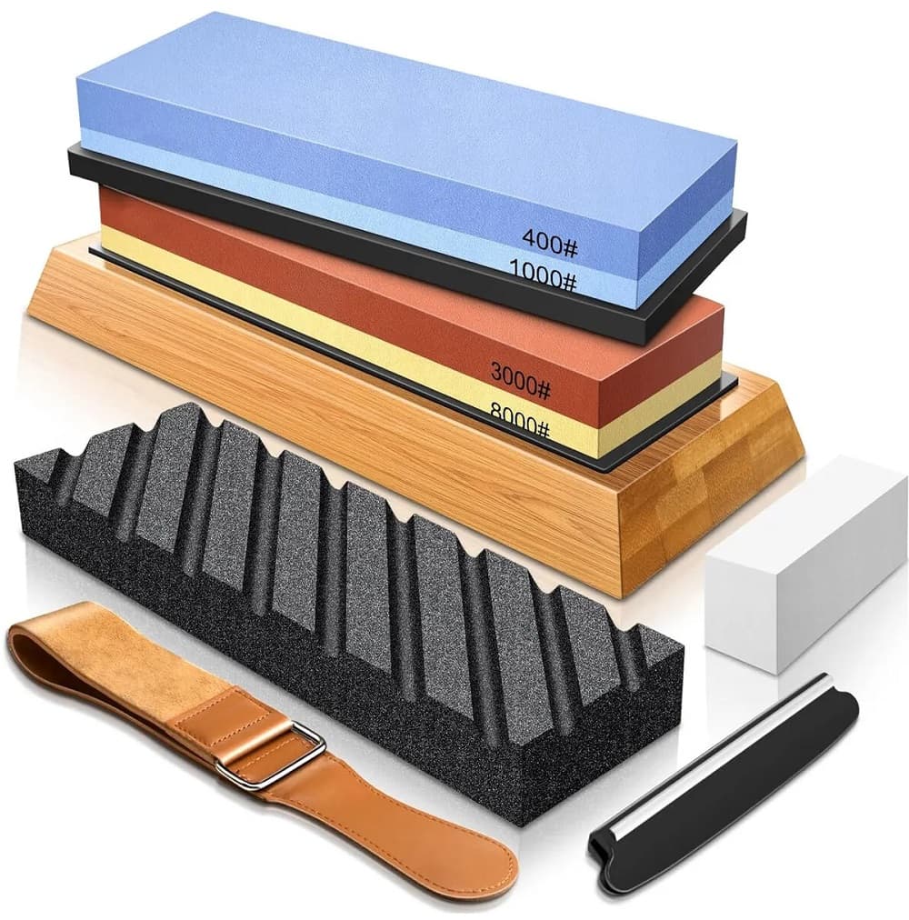 ست چاقو تیز کن حرفه ای 7 تکه برند Whetstone ، سنگ تیزکن 4 طرفه 400 1000 3000 8000 بسیار با کیفیت – Whetstone Knife sharpener 7 pieces — تصویر ۹