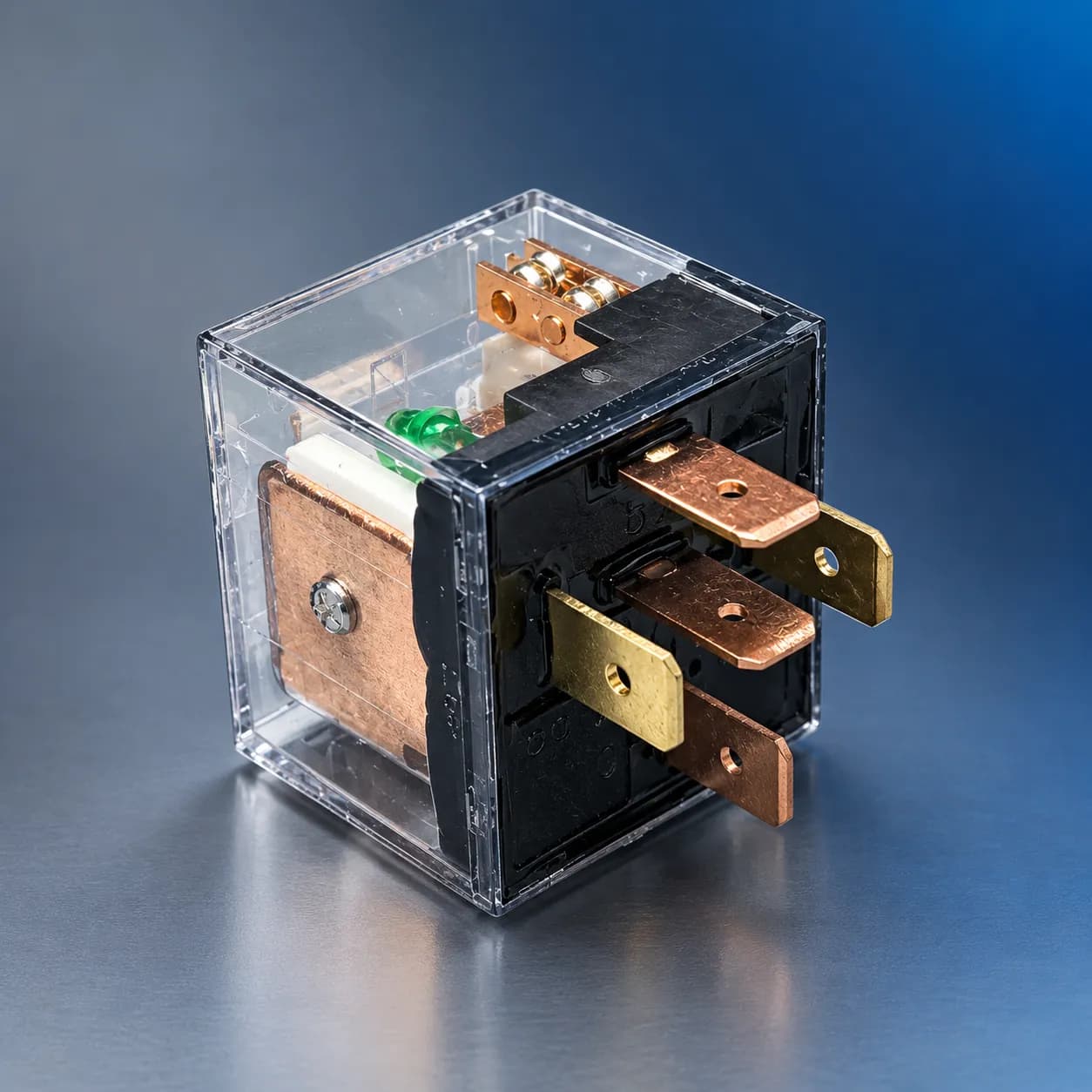 رله پنج فیش شیشه ای آفتامات80 آمپر DC 24V مدل STCO اصلی — تصویر ۲