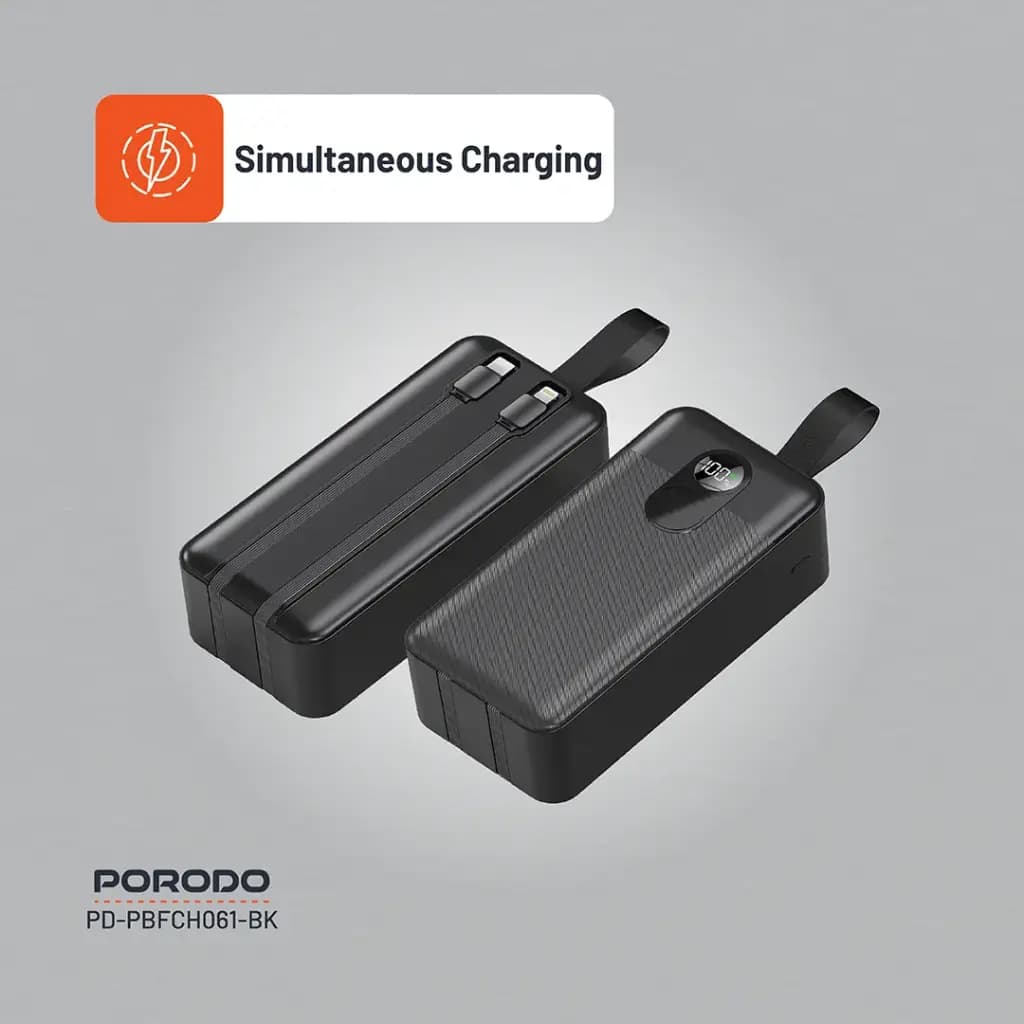 پاوربانک پرودو مدل Porodo 50000mAh Integrated Cables — تصویر ۸