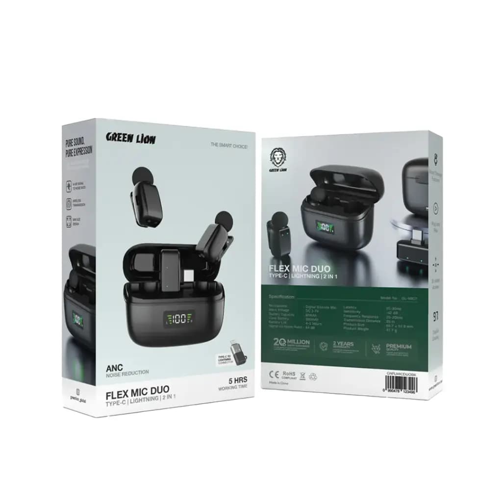 میکروفن بی سیم گرین لاین تایپ سی مدل Green DUO Cast — تصویر ۲