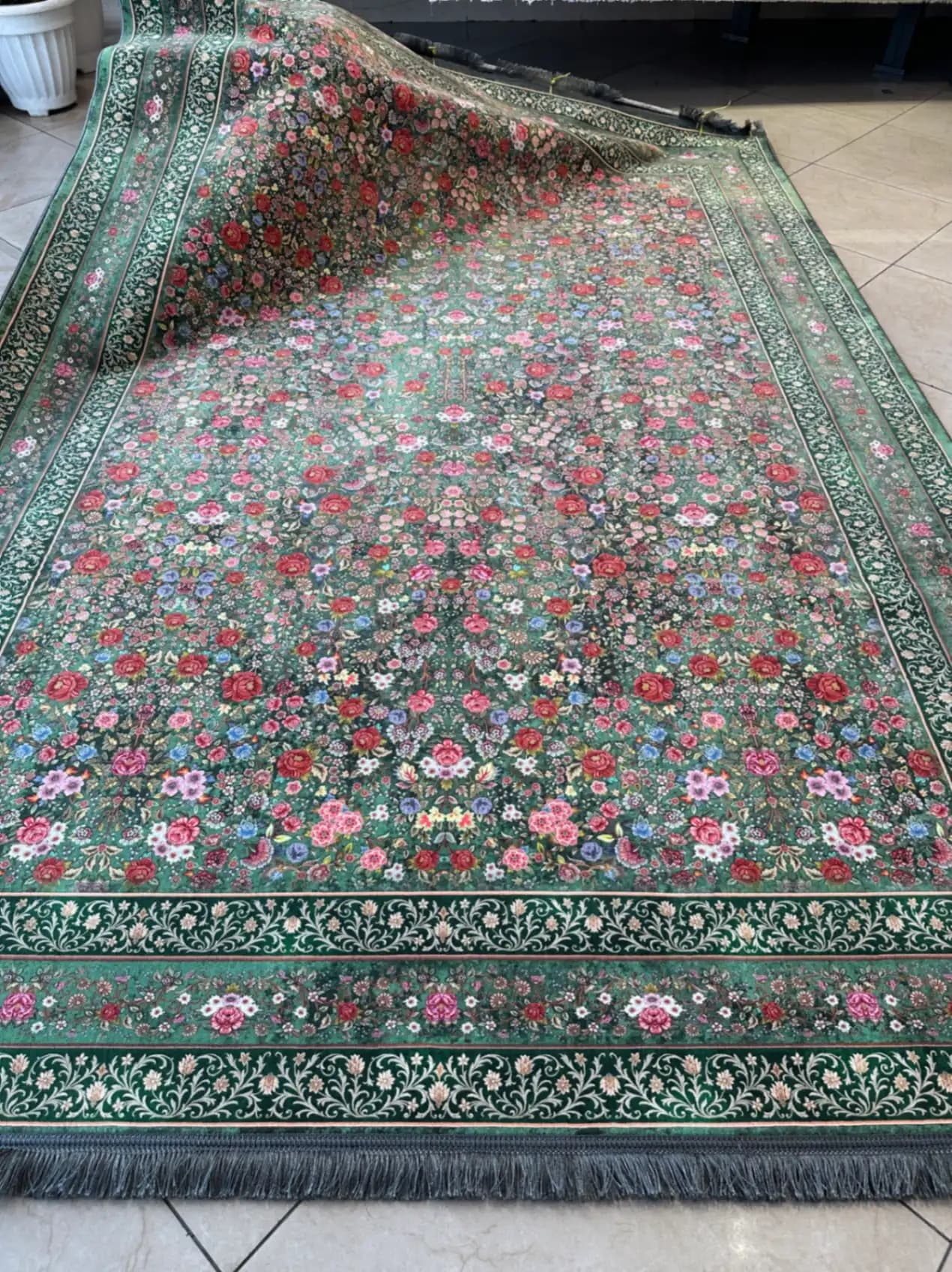 فرش vip نقشه گلمهر سبز کد1179 — تصویر ۸