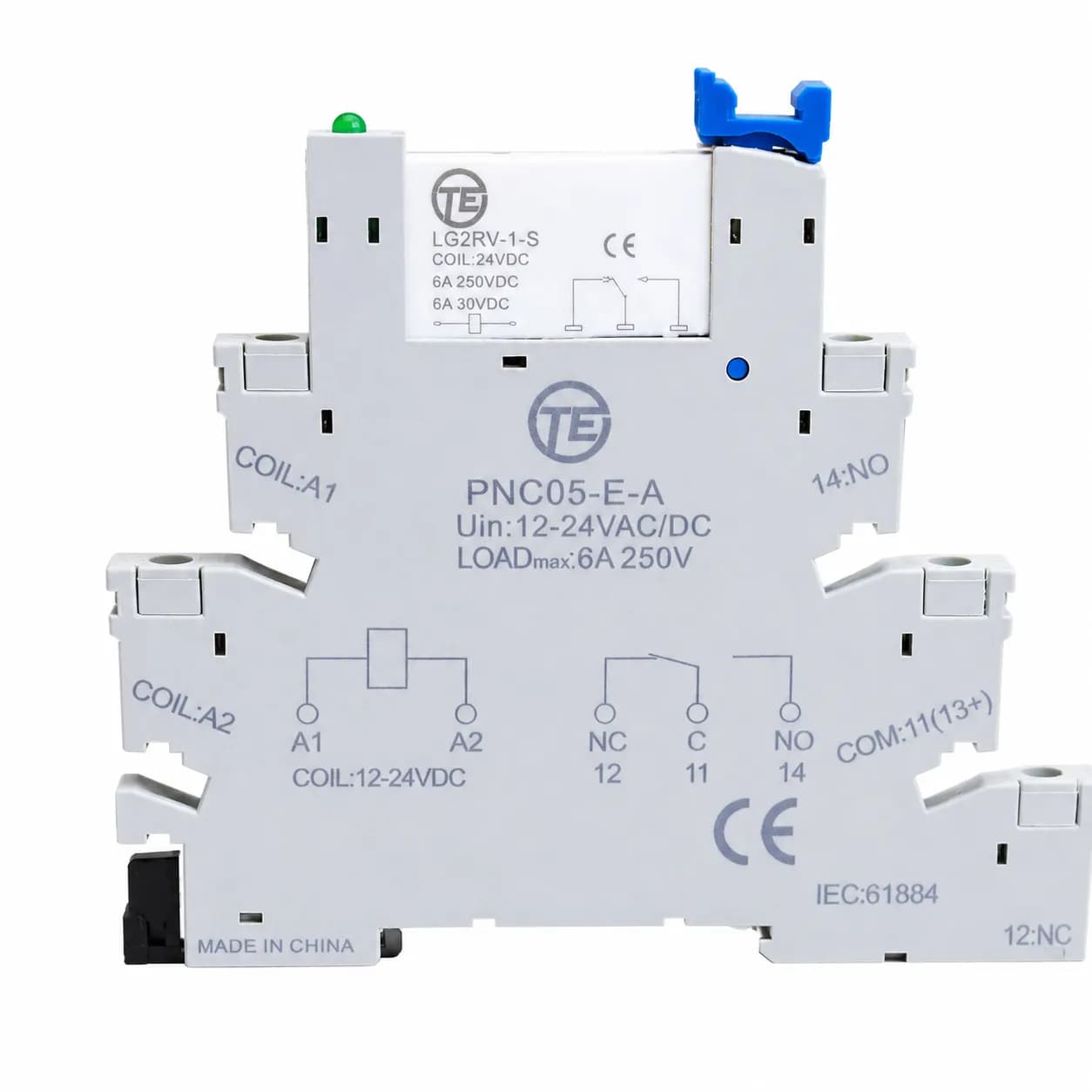 رله سوکت دار 24 DC ولت 6 آمپر Relay Socket TE PNC05-E-A رله همراه با سوکت — تصویر ۷