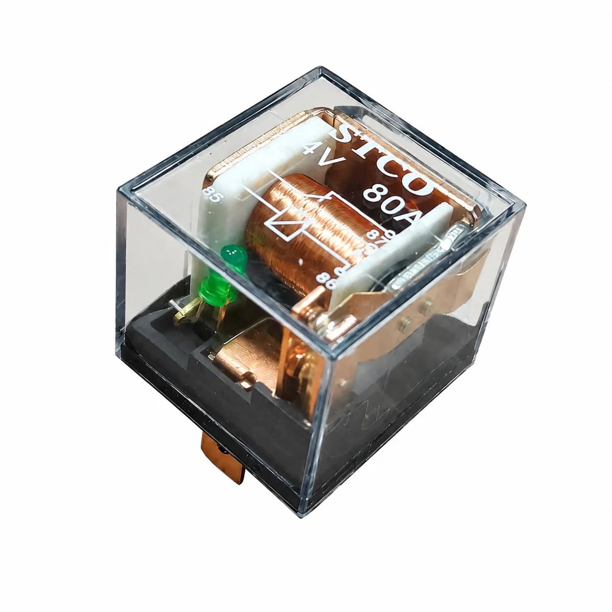 رله پنج فیش شیشه ای آفتامات 80 آمپر DC 24V مدل STCO