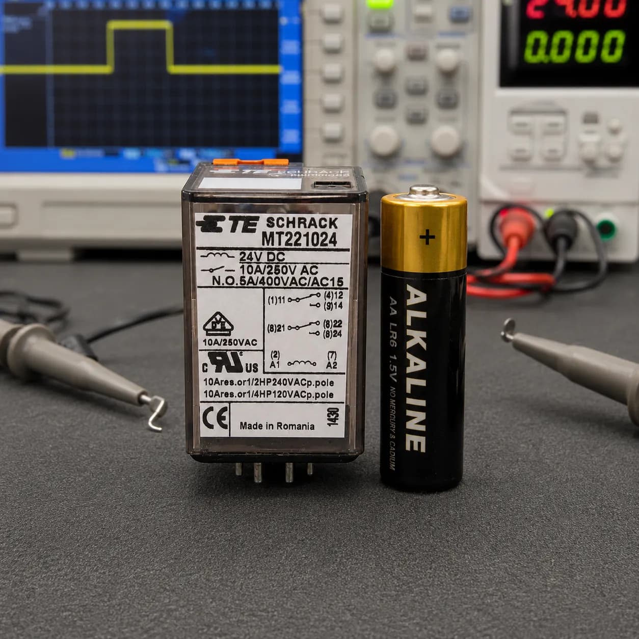 رله شراک شیشه ای 8 پایه گرد 10 آمپر 24 ولت Schrack Relay MT221024 DC — تصویر ۱۰