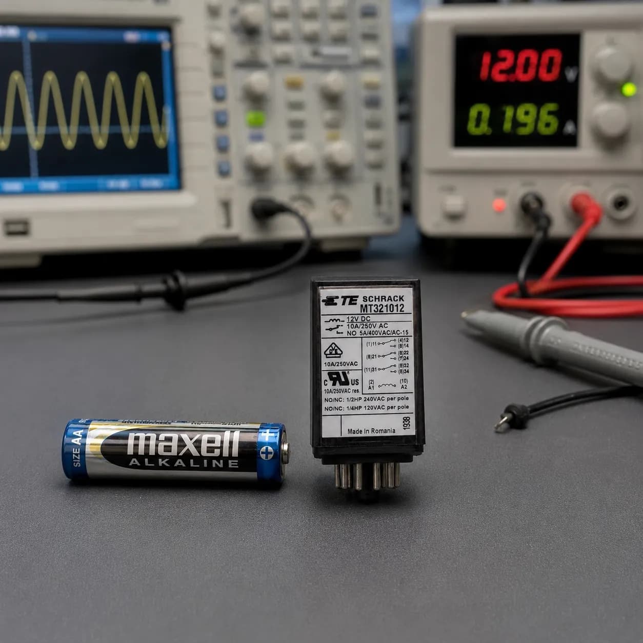 رله شراک شیشه ای 8 پایه گرد 10 آمپر 220 ولت Schrack Relay MT321012 — تصویر ۳