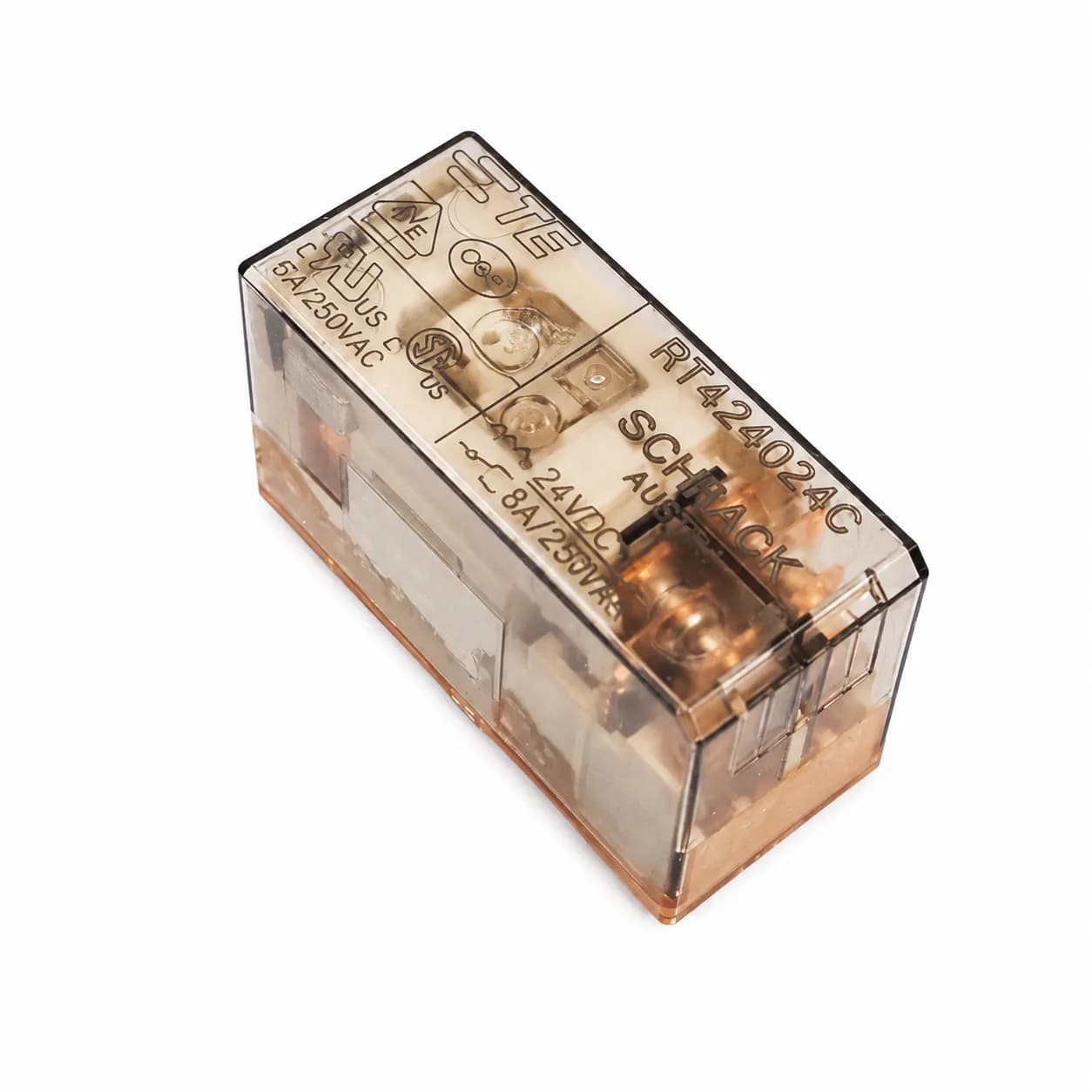 رله شراک شیشه ای 8 پایه سوزنی 10 آمپر 250 ولت RT424024C — تصویر ۵