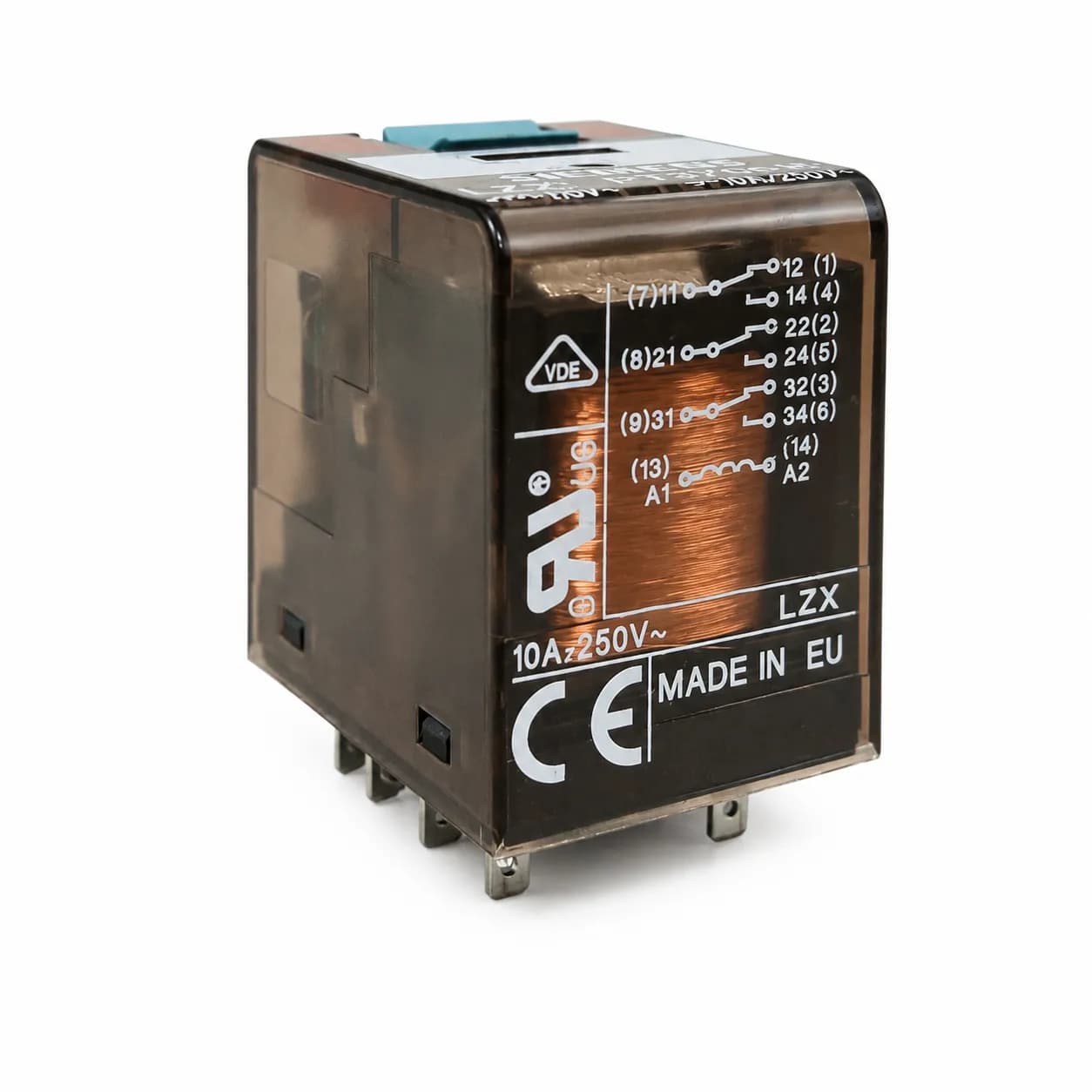 رله شراک شیشهای 11 پایه 115 ولت 10 آمپر Relay Schrack simens PT370615 — تصویر ۵