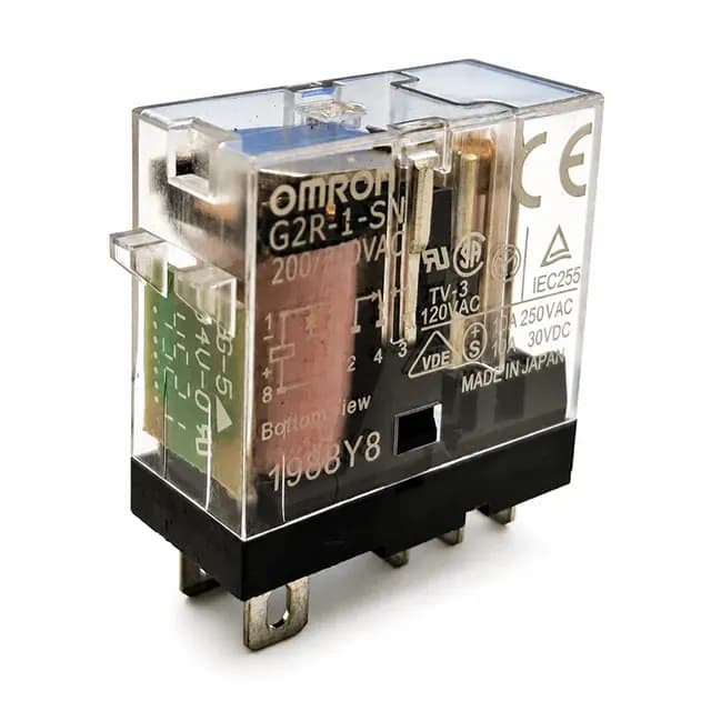 رله امرون شیشه‌ای ۵ پایه ۲۲۰ ولت 10 آمپر Omron G2R-1-SN — تصویر ۴