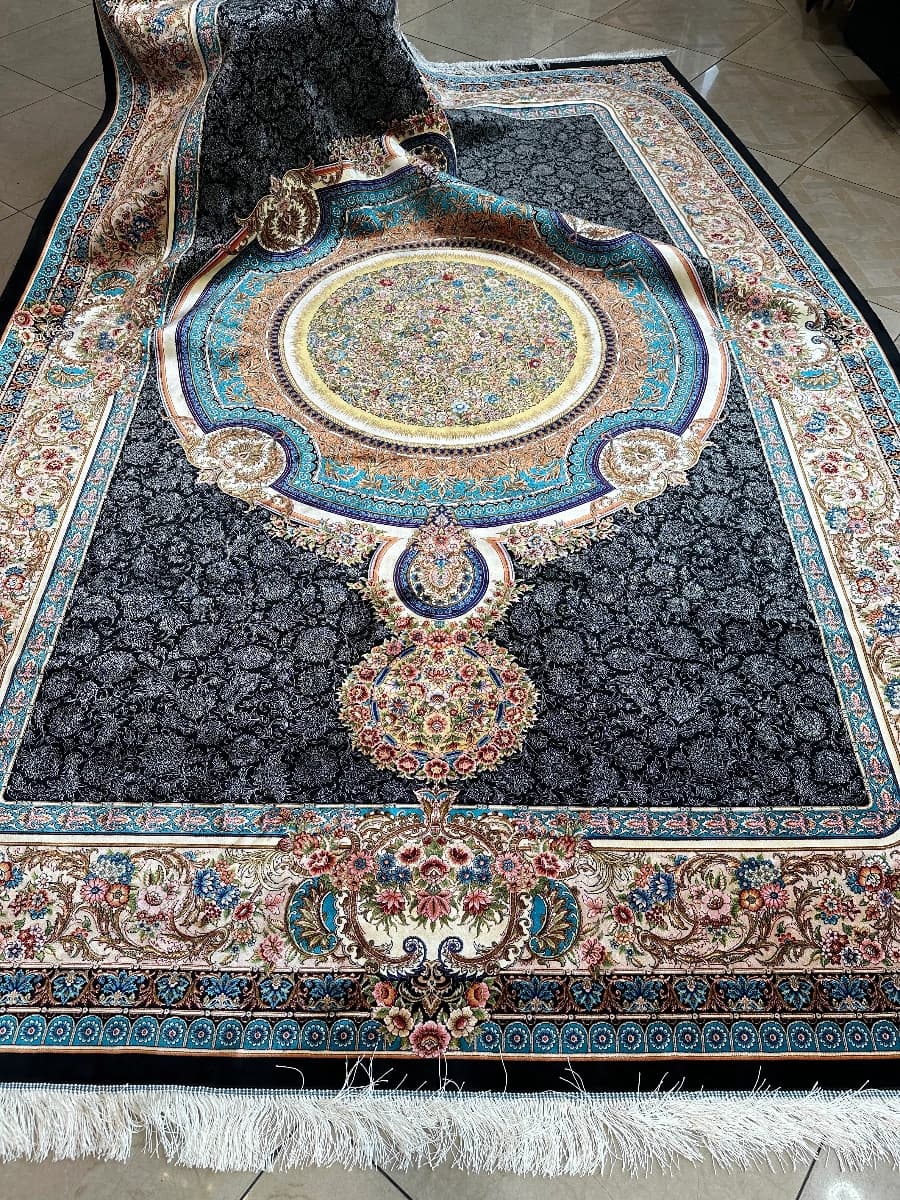 فرش ابریشم طرح فرانسوی کد6666 — تصویر ۵