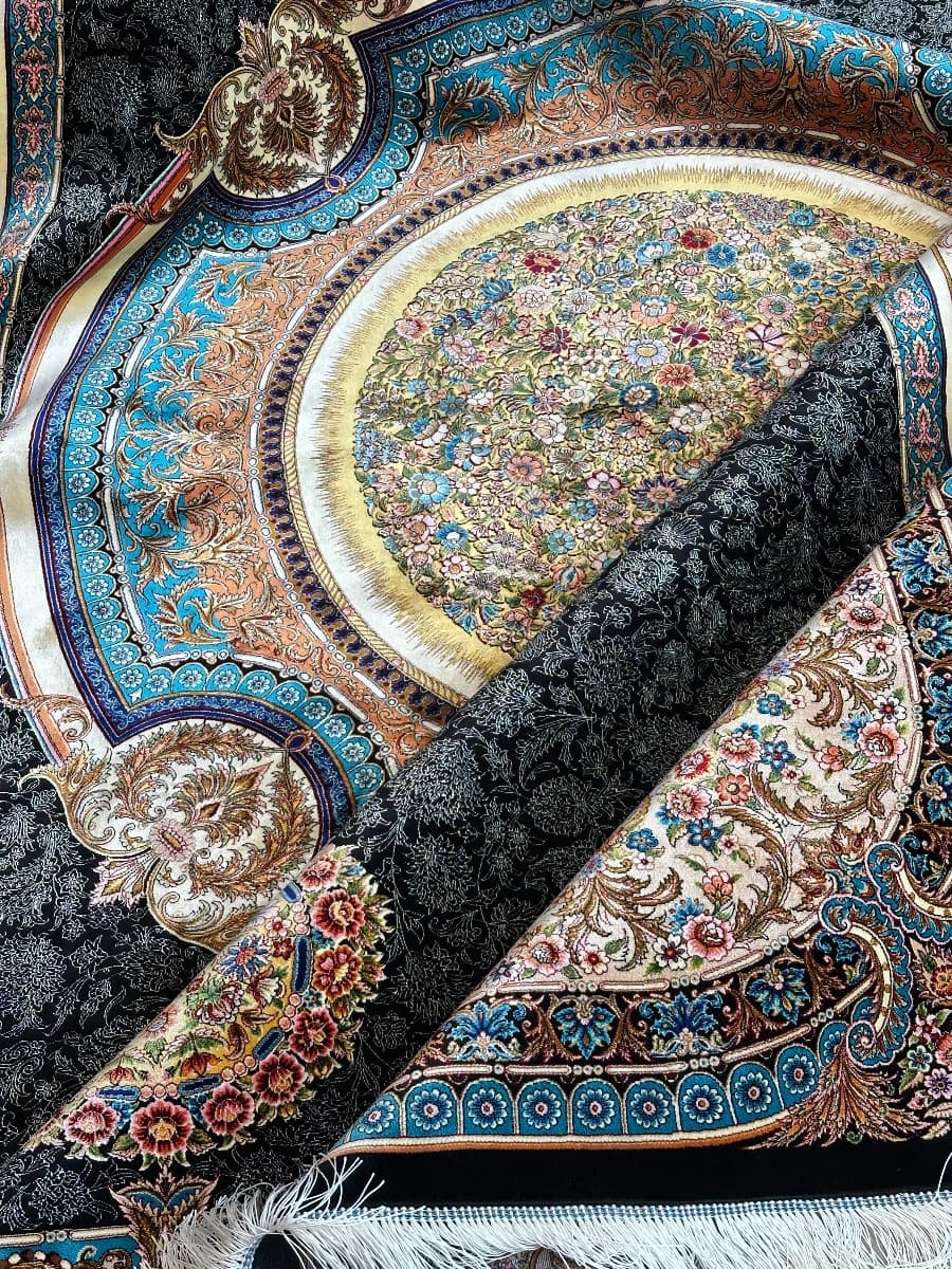 فرش ابریشم طرح فرانسوی کد6666 — تصویر ۸