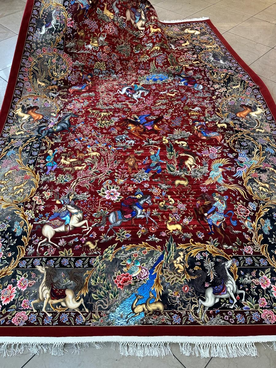 فرش طرح شکارگاه لاکی کد1676191