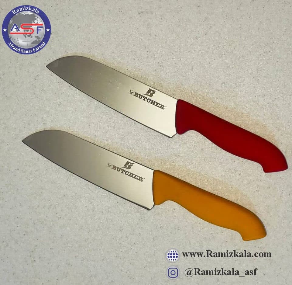 چاقوی سرآشپز مدل سانتوکو برند باچر اصل ترکیه 18 سانتی متر – 48004-Butcher — تصویر ۲
