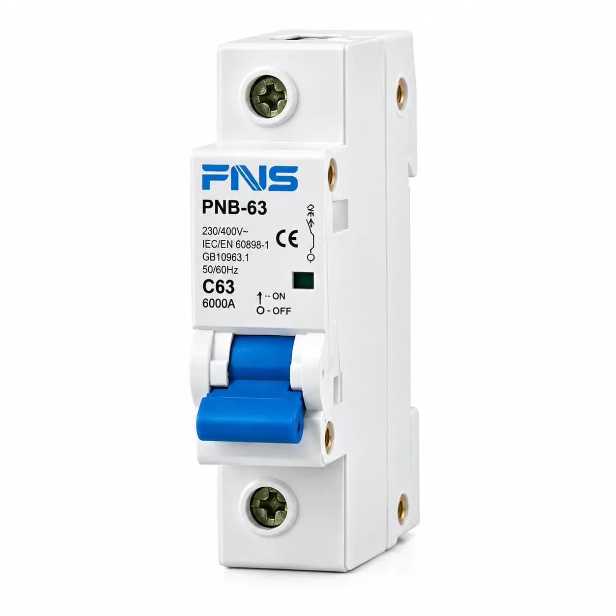 کلید مینیاتوری PNS Electric مدل PNB-63-C2 تک پل 2 آمپر