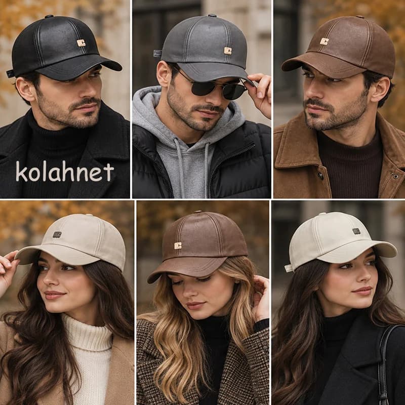 کلاه بیسبالی چرم c کد 6410 — تصویر ۶